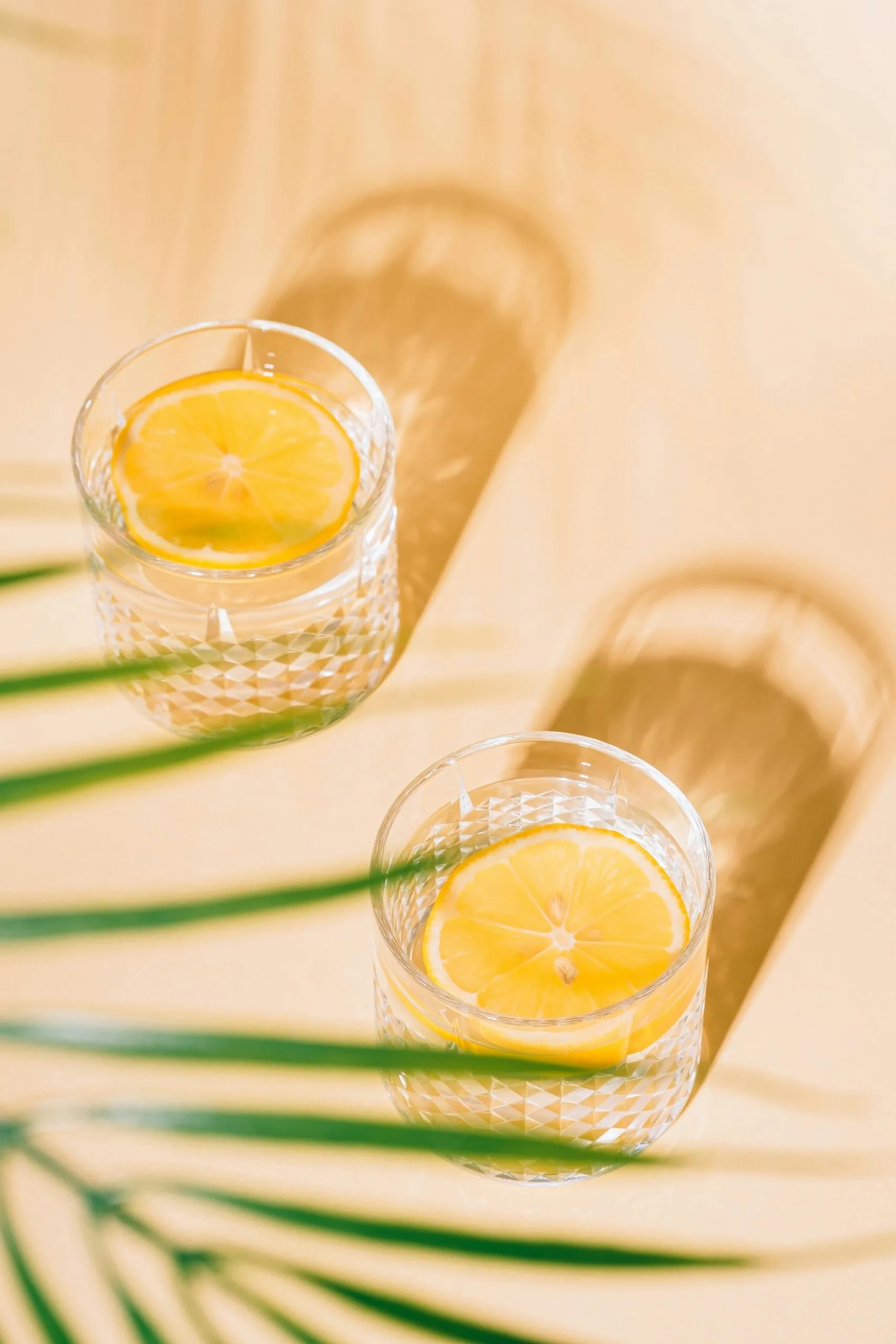 Bicchieri d’acqua con limone