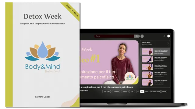 La guida PDF Detox Week e una videolezione aperta su un portatile